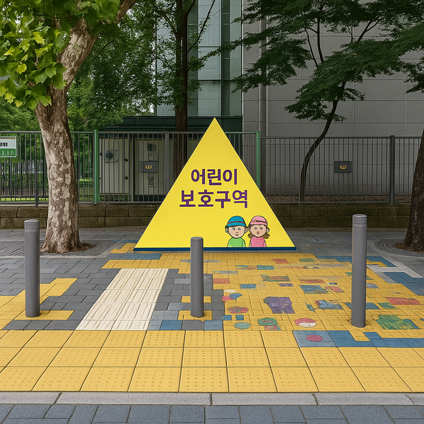 스쿨존 옐로카펫 설치 사진 /손해보험협회