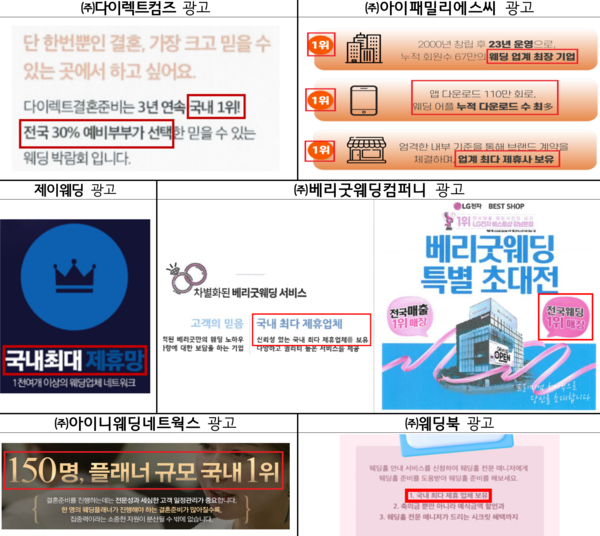 부당 광고행위 세부 유형 및 업체별 조치 내역 /공정거래위원회