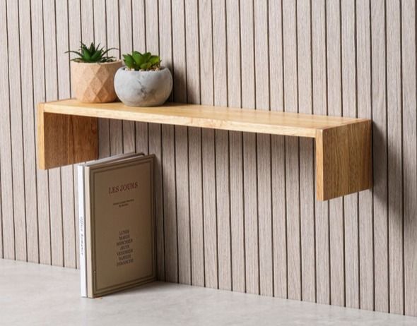 다이소 '고무나무 벽걸이 인테리어 선반'