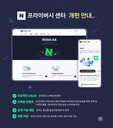 ‘프라이버시 센터’ 개편 안내 /네이버 제공