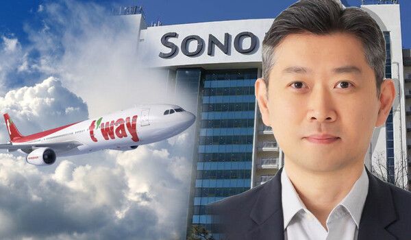 서준혁 대명소노그룹 회장과 티웨이항공 / 사진=뉴시스 ⓒ포인트경제CG