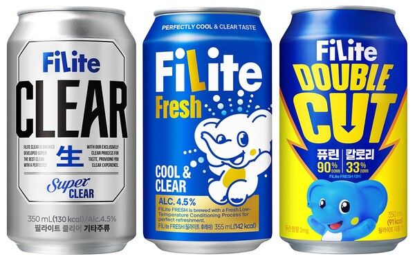 필라이트 클리어, 후레쉬, 더블컷 제품이미지 /하이트진로 제공