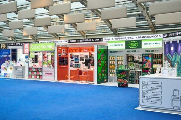 CJ가 밀라노 코리아하우스 홍보관에서 비비고, CJ ENM, 올리브영 브랜드를 통해 K라이프스타일을 선보였다. /CJ그룹 제공