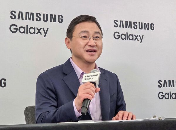 2월 25일(현지시간) 미국 샌프란시스코에서&nbsp;삼성전자 대표이사&nbsp;노태문 사장이 '삼성 갤럭시 언팩 2026' 행사 직후&nbsp;국내 기자간담회를 진행하고 있는 모습 /삼성전자 제공