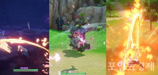 넷마블 '일곱 개의 대죄: 오리진' 플레이화면 캡처(공격 모션). (포인트경제)