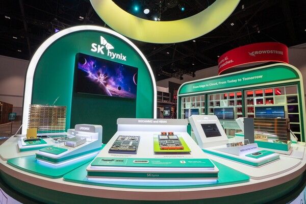 엔비디아 GTC 2026, SK하이닉스 전시관 전경. [사진=SK하이닉스] (포인트경제)