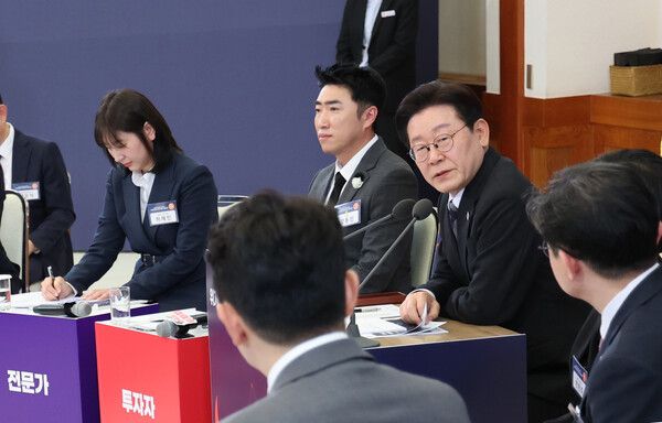 이재명 대통령이 18일 청와대에서 열린 자본시장 안정과 정상화 간담회에서 발언하고 있다. /사진=뉴시스