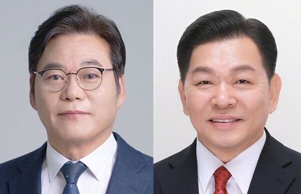 더불어민주당 김종우 후보와 국민의힘 강철호 후보. /중앙선거관리위원회