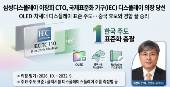 삼성디스플레이 이창희 CTO, 국제표준화 기구 디스플레이 의장 당선 /AI이미지