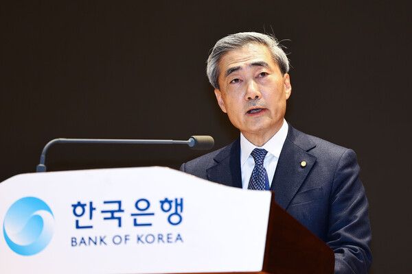 신현송 신임 한국은행 총재가 21일 오전 서울 중구 한국은행에서 열린 취임식에서 취임사를 하고 있다. /사진=뉴시스