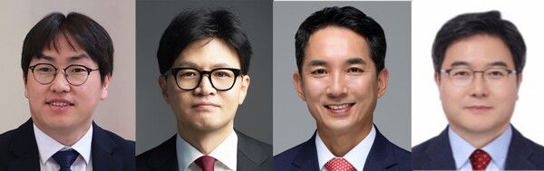 사진 왼쪽부터 하정우 청와대 AI 미래기획수석·한동훈 전 국민의힘 대표·박민식 전 국가보훈부 장관·이영풍 전 KBS 기자. /뉴시스, 각 후보 페북
