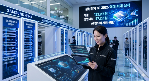 삼성전자, 1분기 영업익 57조2000억원 ‘어닝 서프라이즈’... AI 반도체가 끌었다. /AI이미지