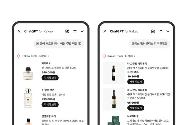'더현대 하이' 카카오툴즈 구동 화면 /사진제공=현대백화점