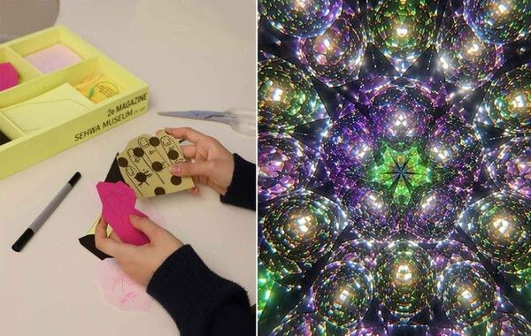 (왼쪽부터)&nbsp;핸드메이드 진(zine) 만들기, '어쩌면 삐뚤게 세상에 낙서하기'&nbsp;/태광 제공&nbsp;ⓒ세화미술관