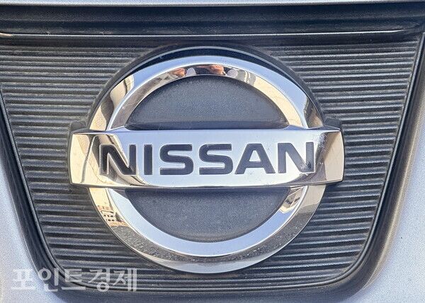 닛산자동차 로고/사진=박진우 특파원 ⓒ포인트경제