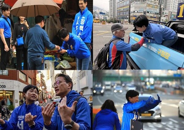 오는 6.3 지방선거에서 부산진구청장 재선에 도전하는 더불어민주당 서은숙 후보가 지역구에서 선거운동일 벌이고 있다. /서은숙 후보 페북
