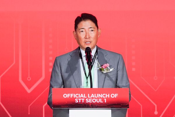 지난 16일 서울 금천구 가산동에서 열린 효성-STT GDC의 AI 데이터센터 ‘STT Seoul 1’ 개관식에 조현준 효성 회장 /효성