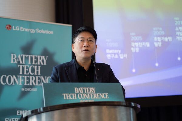 LG에너지솔루션이 개최한 글로벌 인재 행사 'BTC(Battery Tech Conference)'에서 김동명 사장 /LG에너지솔루션
