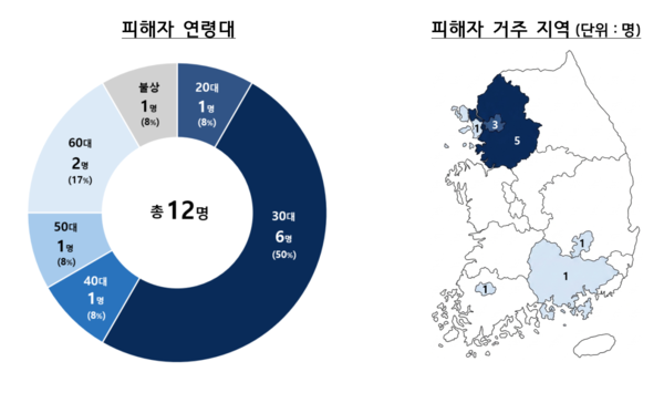 피해자 연령대와 거주 지역 /금융감독원