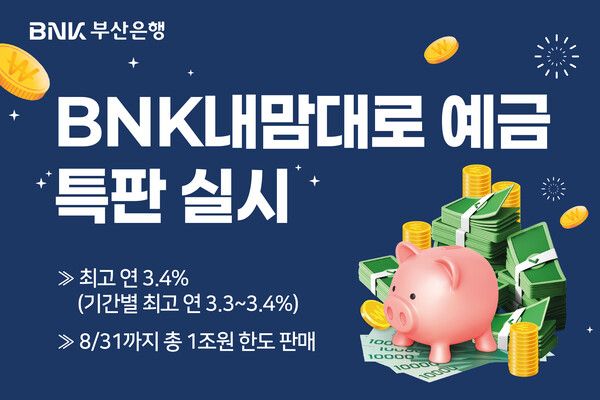 BNK부산은행, 최고 연 3.40% ‘BNK내맘대로 예금’ 특별판매 / 사진=BNK부산은행