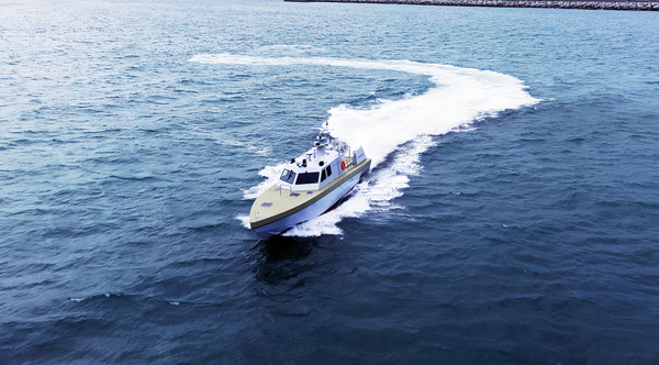한화시스템이 자체 투자 및 개발한&nbsp;30톤급 전투용 무인수상정 /한화시스템