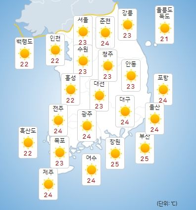 10월 1일 오늘의 날씨. 사진=기상청 날씨누리