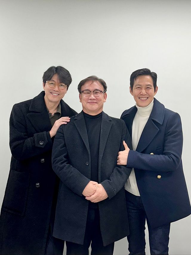 배우 정우성, 김성수 감독, 이정재 감독. 사진=플러스엠엔터테인먼트