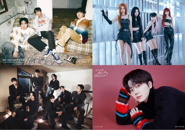 B1A4, ITZY, 하현상, SF9(시계 방향). 사진=각 소속사