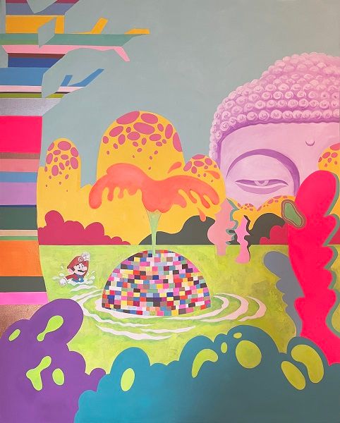 손바닥랜드, 아크릴 물감, 100×80.3cm, 2024