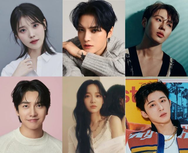 사진=아이유(EDAM엔터테인먼트), 김재중(인코드엔터테인먼트), 하성운, 이승기(빅플래닛메이드엔터), 김세정(젤리피쉬), B.I(131)]