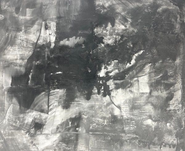 향, 패널에 먹 외 혼합재료, 60.6×72.7cm, 2024