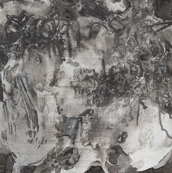 untitled, 패널에 먹 외 혼합재료, 53×53cm, 2023