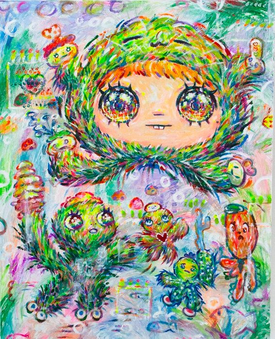 “Welcome green world”, acrylic on canvas 30F, 90.9x72.7cm