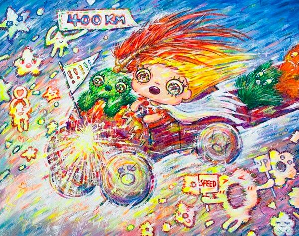 400km_ Bong Bong Rider, 일단 달려봐!, acrylic on canvas 40F, 100x80.3cm