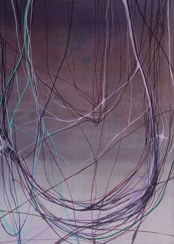 허파꽈리_순지 배접 판넬에 혼합재료_65.1×90.9cm_2024