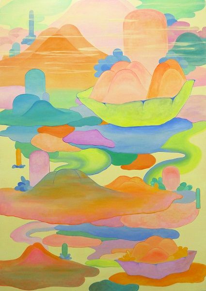 도원경 #1, Acrylic gouache on canvas, 162.2×112.1cm, 2022