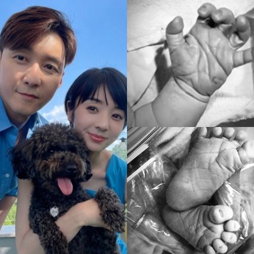 심형탁, 사야 부부가 15일 첫 아들을 출산, 아이의 손과 발 사진을 첫 공개했다. 사진=심형탁 SNS