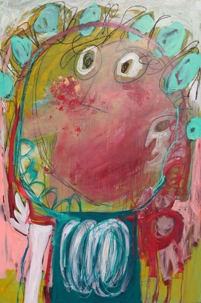 만약 너라면, 캔버스에 아크릴, 색연필, 193.9×130.3cm, 2024