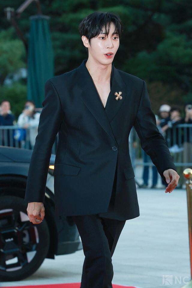 배우 추영우가 23일 오후 5시 서울 중구 국립극장 해오름극장에서 진행된 2025 대한민국 대중문화예술상 시상식에 앞서 레드카펫을 밟고 있다. 사진=김규빈 기자