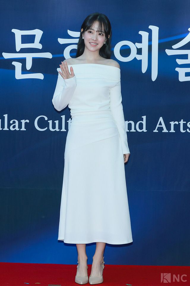 배우 박보영이 23일 오후 5시 서울 중구 국립극장 해오름극장에서 진행된 2025 대한민국 대중문화예술상 시상식에 앞서 레드카펫을 밟고 있다. 사진=김규빈 기자