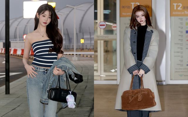 아이브 장원영(왼쪽), 미야오 엘라. 사진 제공=미우미우