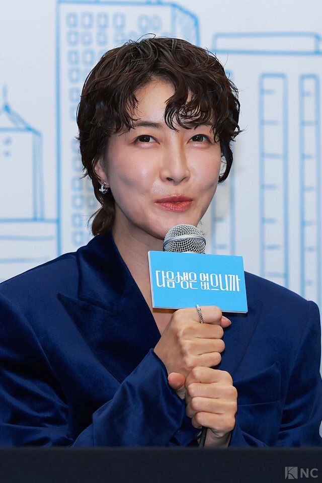 배우 진서연이 10일 오후 2시 서울 마포구 상암 스탠포드호텔 코리아에서 진행된 티비 조선 월화미니시리즈 ‘다음생은 없으니까’(극본 신이원/연출 김정민)에서 소감을 말하고 있다. 사진=김규빈 기자