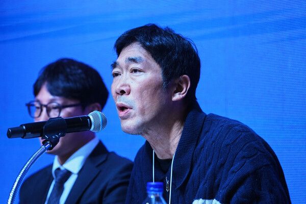 12일 서울 마포구 MPMG(엠피엠지) 사옥 LOUNGE M.(라운지 엠)에서는 '대기업의 갑질과 횡포에 대한 신고' 기자회견이 열렸다.&nbsp;사진=MPMG