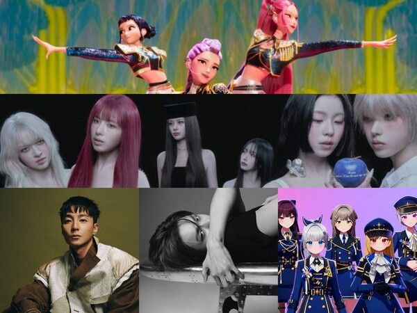 헌트릭스, 엔믹스,로이킴, 연준, 이세계아이돌. 사진=넷플릭스, JYP엔터, DEUL, 빅히트뮤직, 패러블엔터