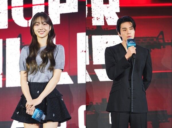  '디즈니+ 오리지널 프리뷰 2025'에 참석한 '킬러들의 쇼핑몰' 주연 김혜준-이동욱. 사진=디즈니+