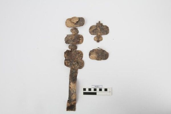 영천 완산동 고분군ⅲ에서 출토된 은제 허리띠 장신구모습. 사진=국가유산청 제공