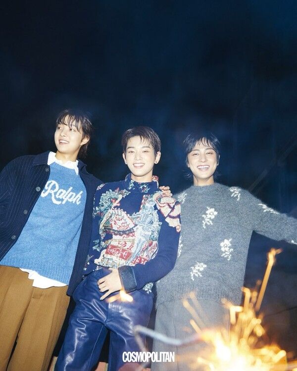 그룹 앤팀(&TEAM) 의주, 하루아, 타키. 사진 제공=코스모폴리탄