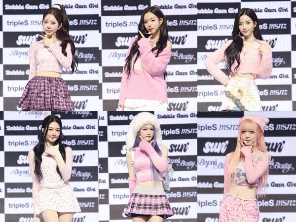 24일 서울 용산구 블루스퀘어 SOL트래블홀에서는 트리플에스 미소녀즈(msnz)의 새 앨범 'Beyond Beauty'(비욘드 뷰티) 발매기념 미디어 쇼케이스가 열렸다.&nbsp;선 콘셉트 멤버들의 모습. 사진=모드하우스