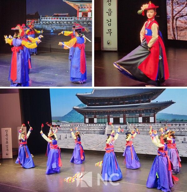 (왼쪽 위)평양검무, (오른쪽 위)정읍검무, (아래쪽)진주검무 공연 모습. 사진=뉴스컬처