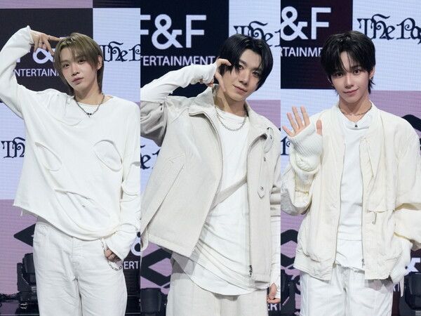 4일 서울 광진구 예스24 라이브홀에서는 아홉(AHOF) 미니2집 'The Passage'(더 패시지) 발매기념 미디어 쇼케이스가 열렸다.&nbsp;멤버 장슈아이보, 박한, 제이엘. 사진=F&F엔터테인먼트